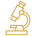 Line drawing of a microscope