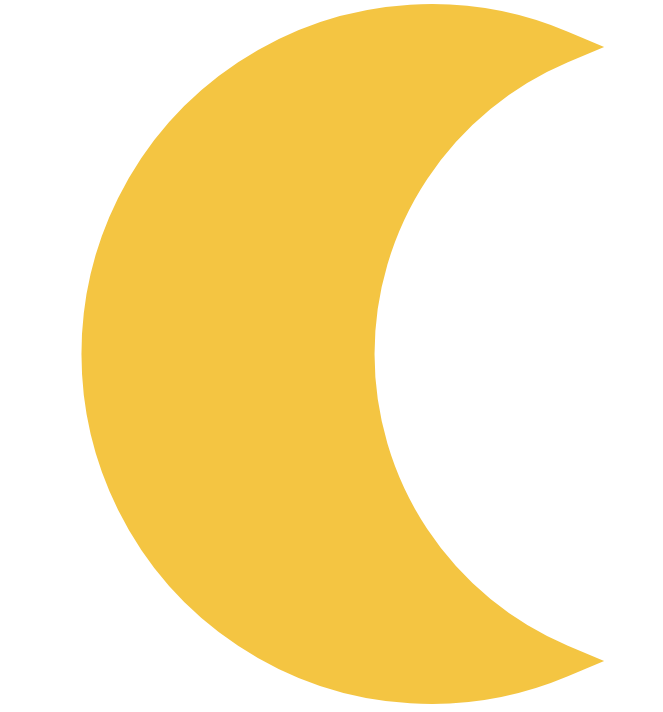 Gold crescent moon on a black background