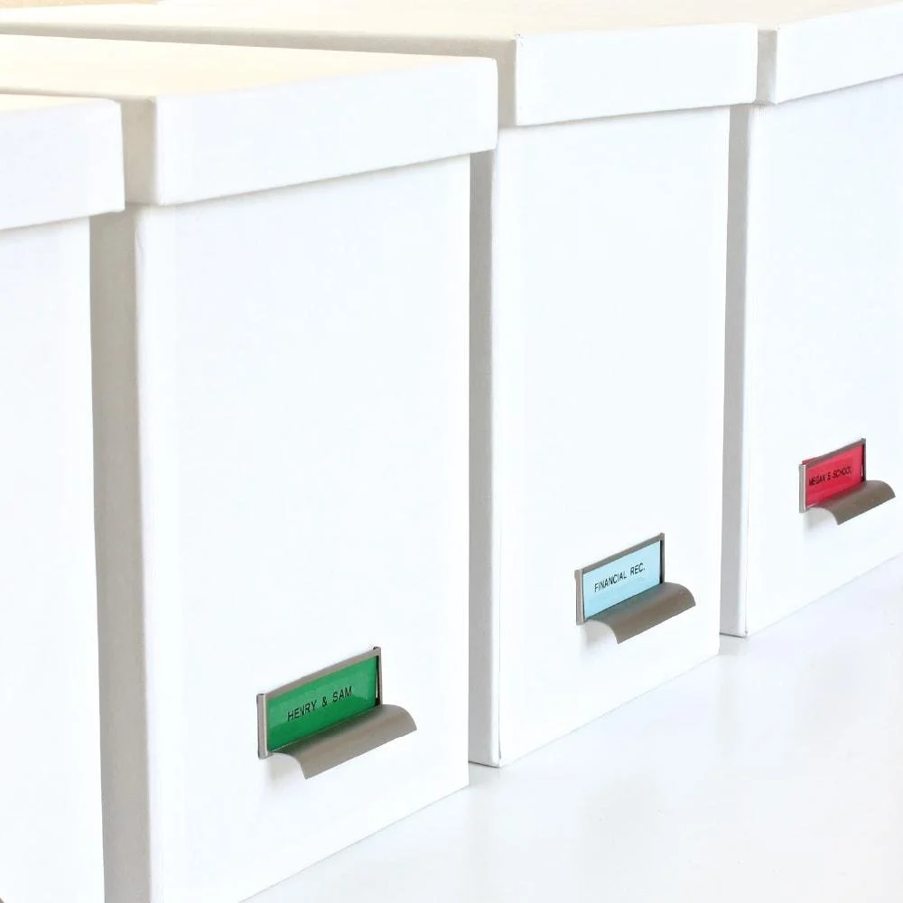 Organized and labeled bookkeeping records and files for a North Carolina small business