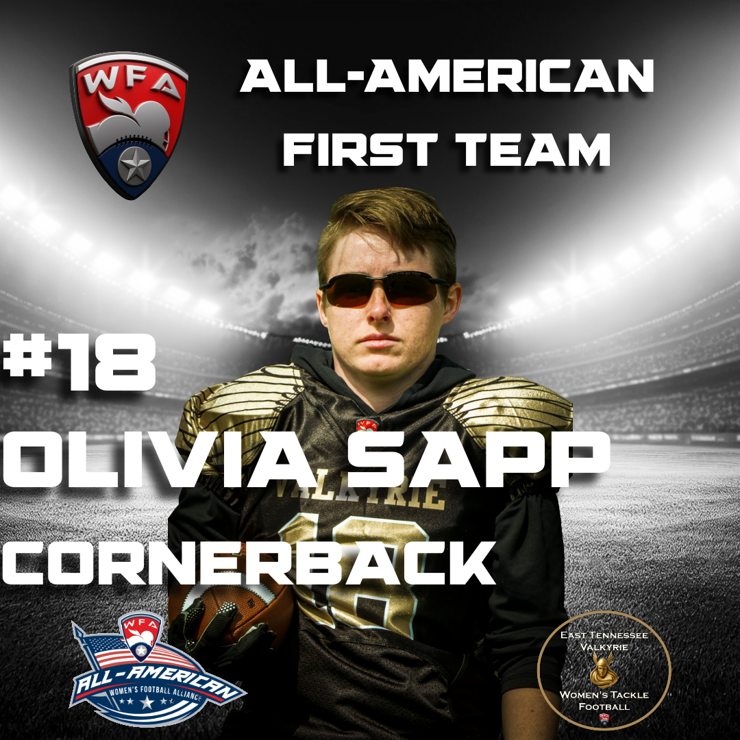 All-American First Team, Olivia Sapp, #18, Cornerback