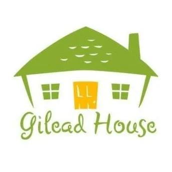 Logo of Gilead House featuring a green house with yellow window and door, and the name 'Gilead House' written below.