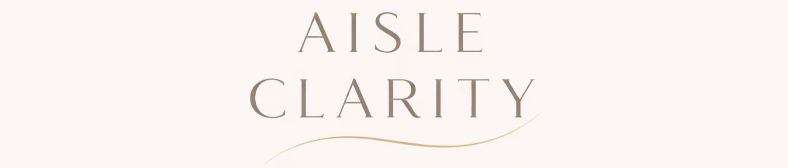 Text that reads 'Aisle Clarity' in elegant font on a light background.