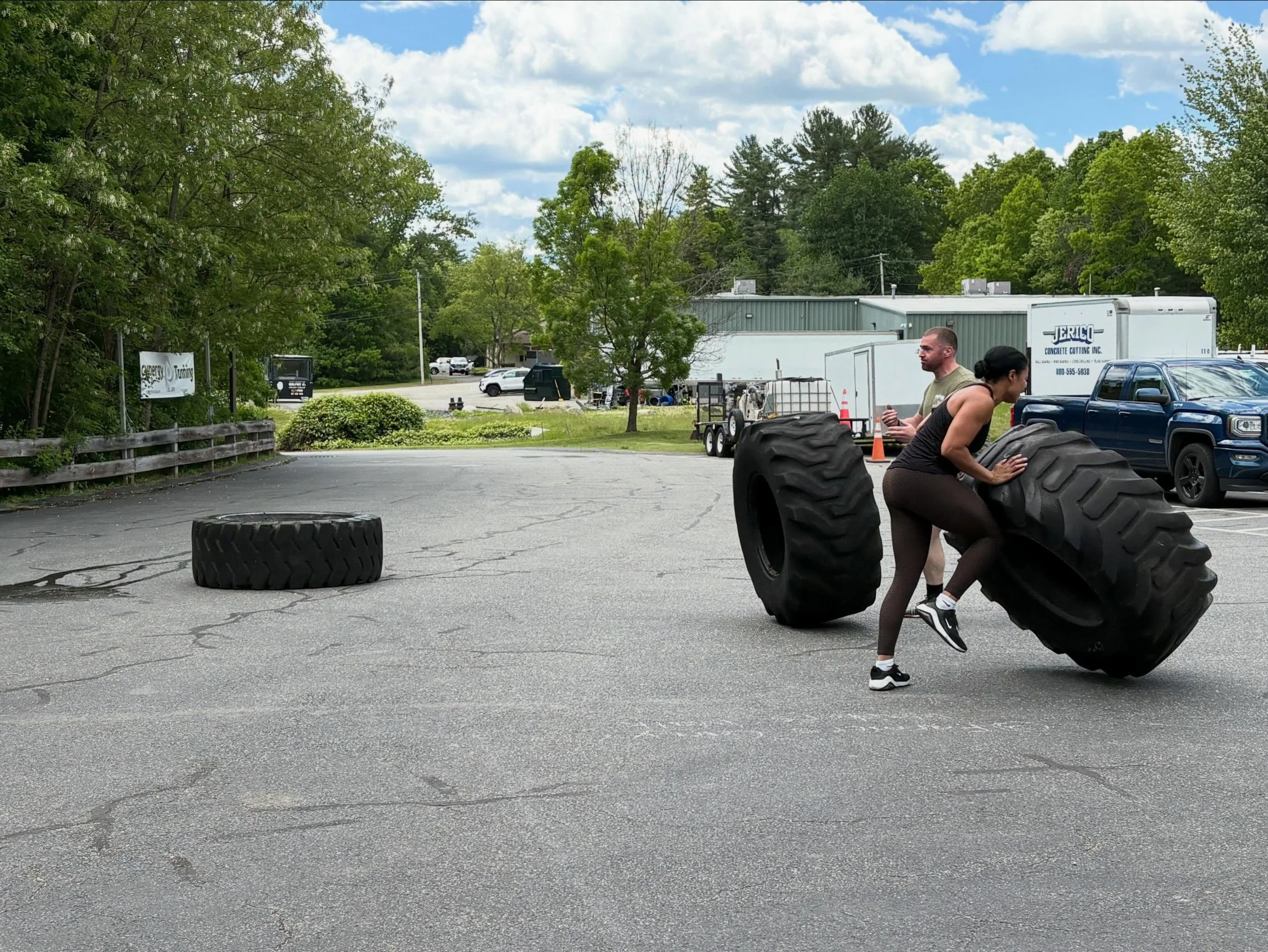 Tire flips..battle ropes and bear crawls today at First In Fitness! Great work everyone!!

First-in fitness is a specialty class geared towards first responders.  Ems, Police, Fire.  Whether you are training to pass your physical test or to stay fit 