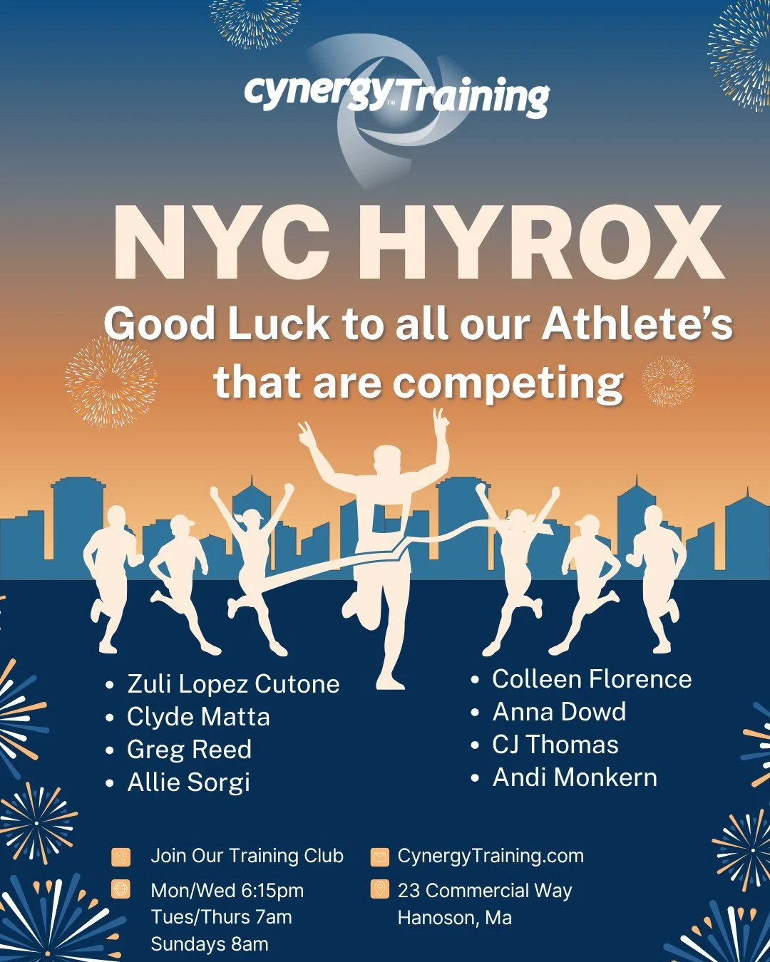 Good luck at the Hyrox NYC Athlete's!
Training for a Hyrox race?  Join our training club:  https://cynergytraining.com/classes/#hyrox
#hyroxusa #hyroxnyc2026 #hyroxtraining