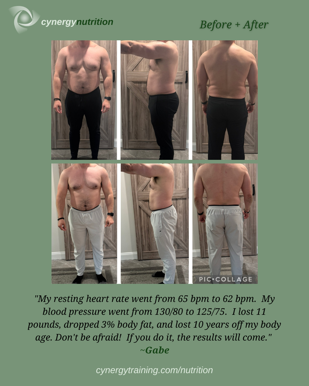 Cynergy Nutrition: Gabe | Before & After
