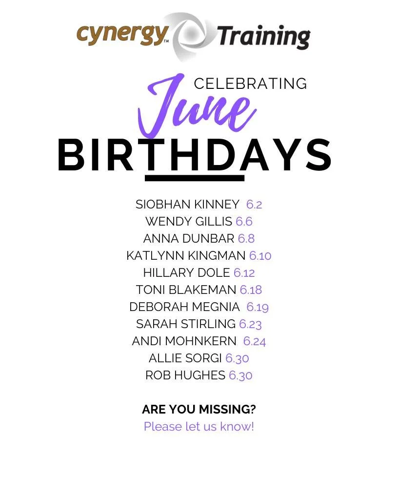 Happy Birthday June Athlete's!  Missing?  Let us know.