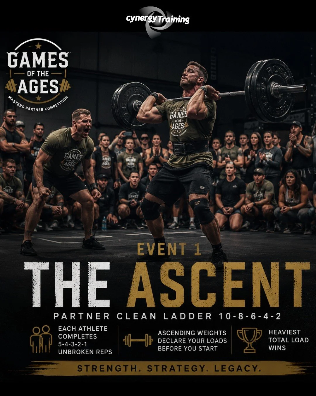 TOMORROW IS THE LAST DAY TO RECEIVE A SHIRT with Registration!
All workouts have been released.  Come have a fun day with us:  https://www.cynergytraining.com/group-events