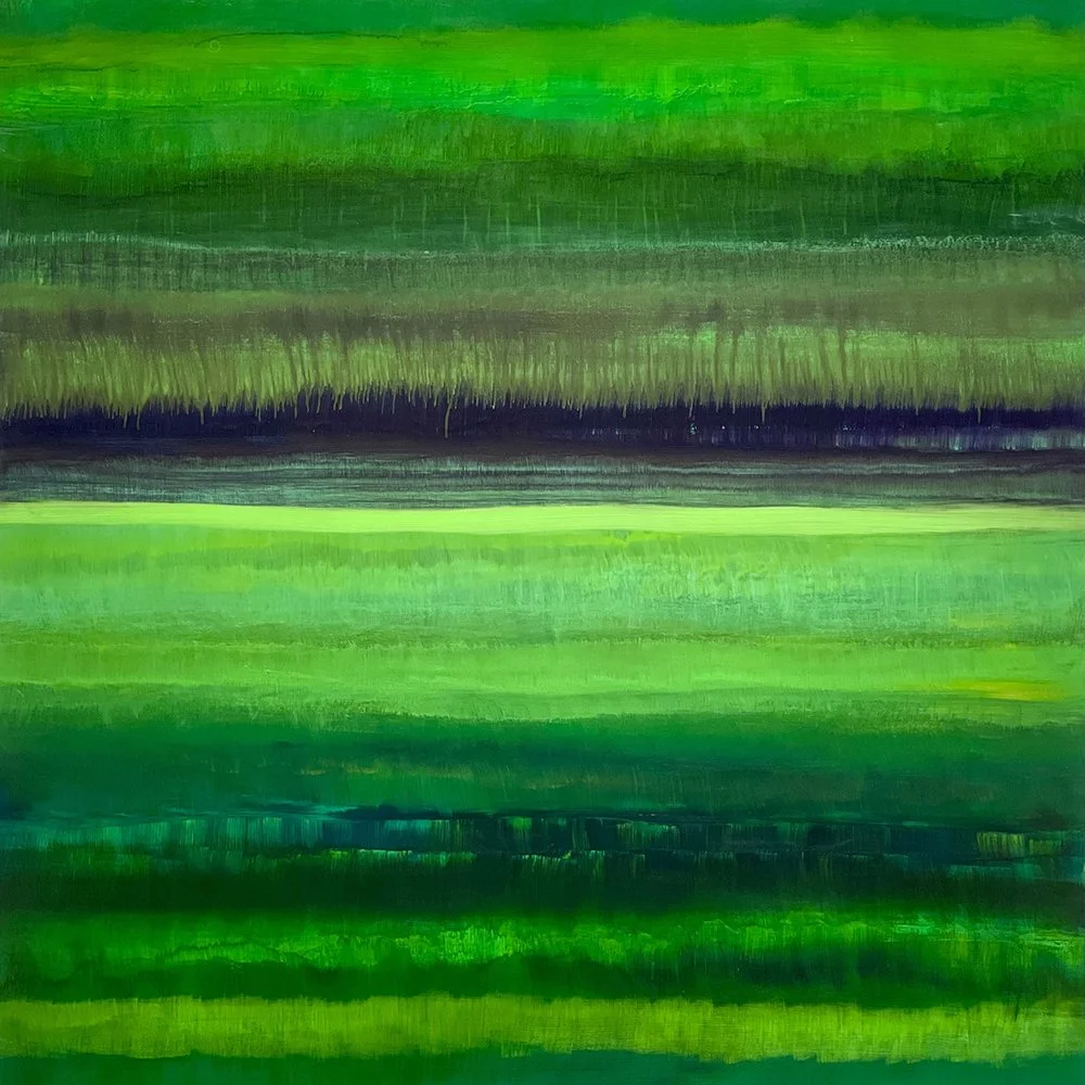 Green Series 27 - Mixed on Canvas -120 cm H x 120 cm W