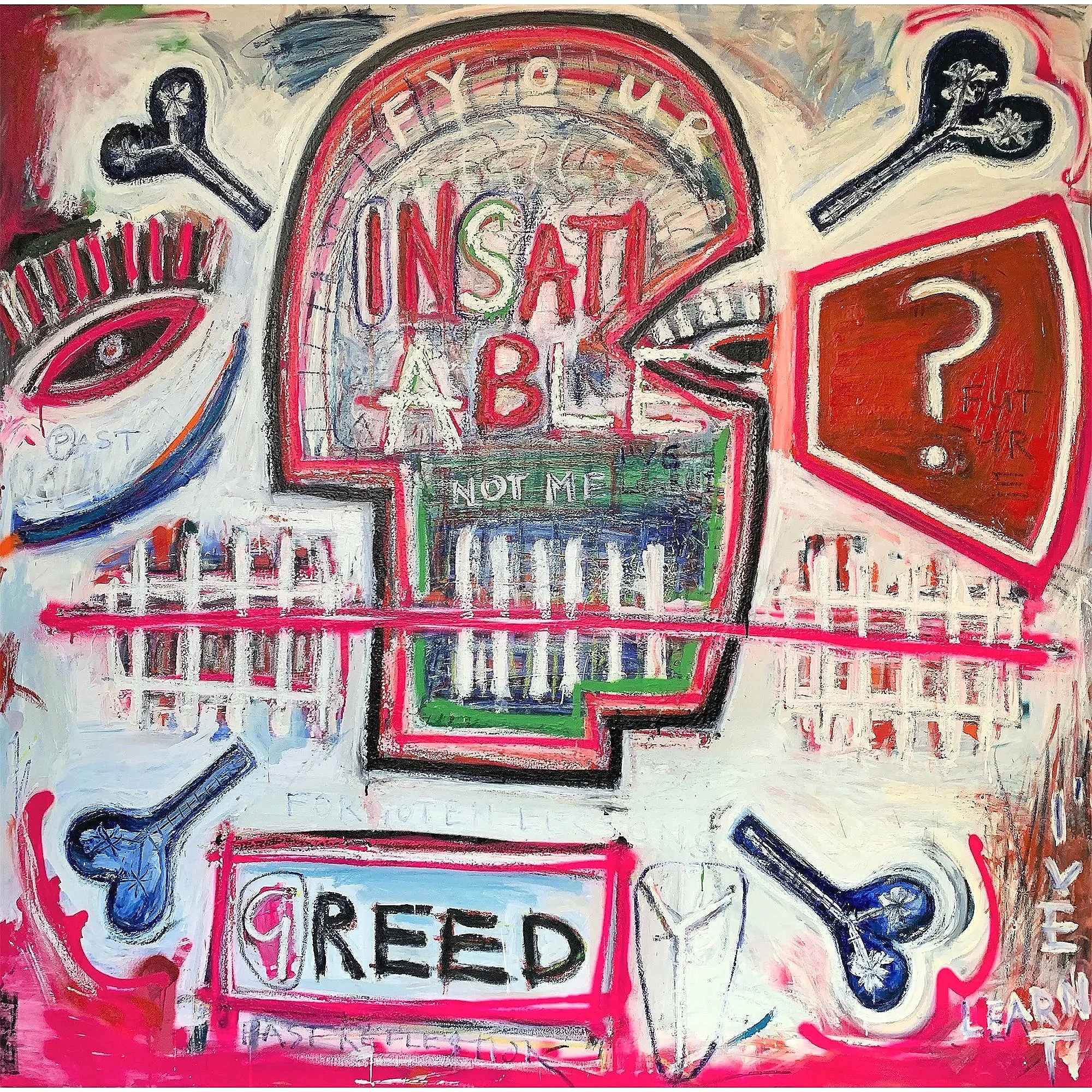 "Insatiable Greed " - Mixed Media on Canvas - 160 cm H x 160 cm W