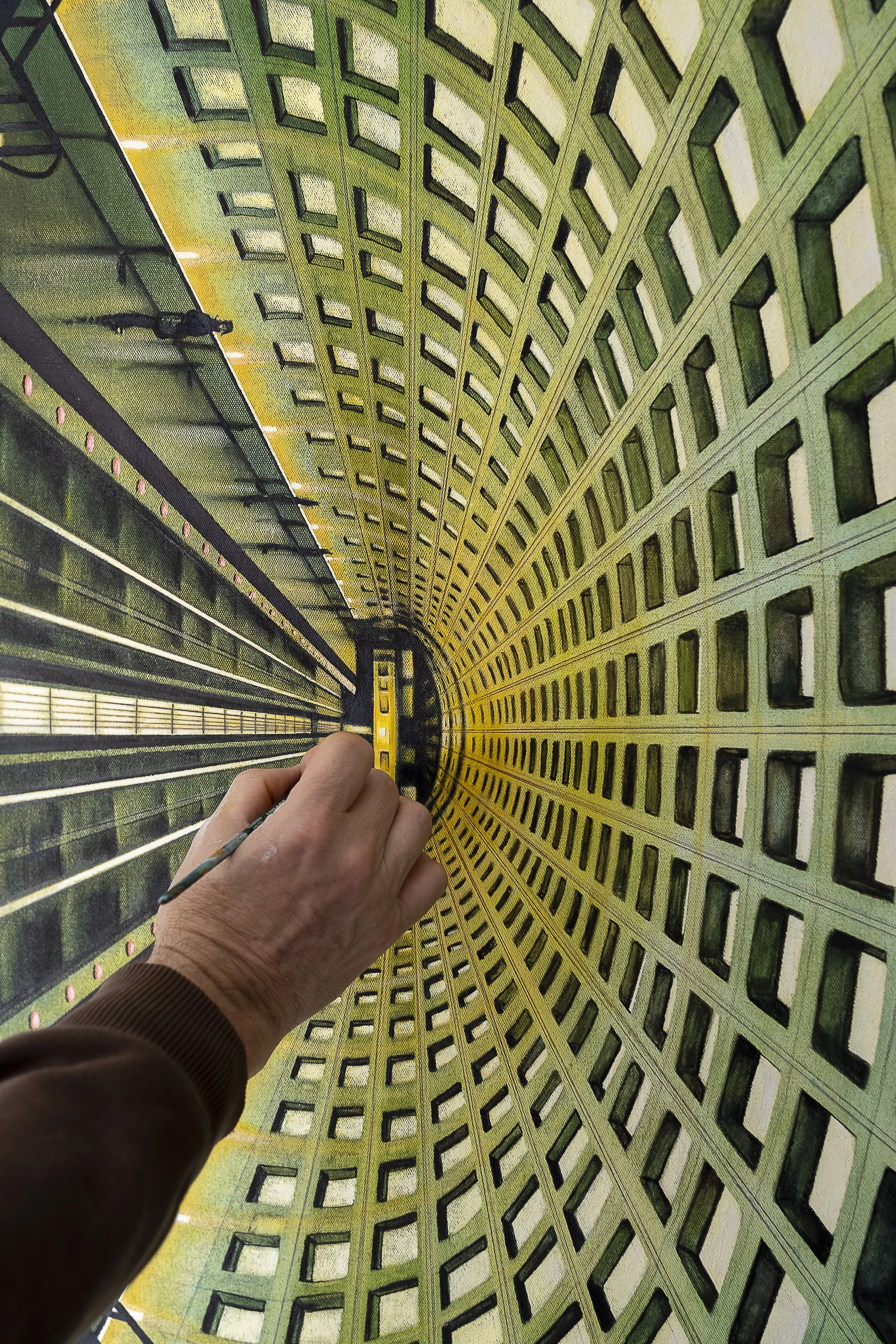 Farragut  North Station - Oil on canvas - 127 cm H x 72 cm W