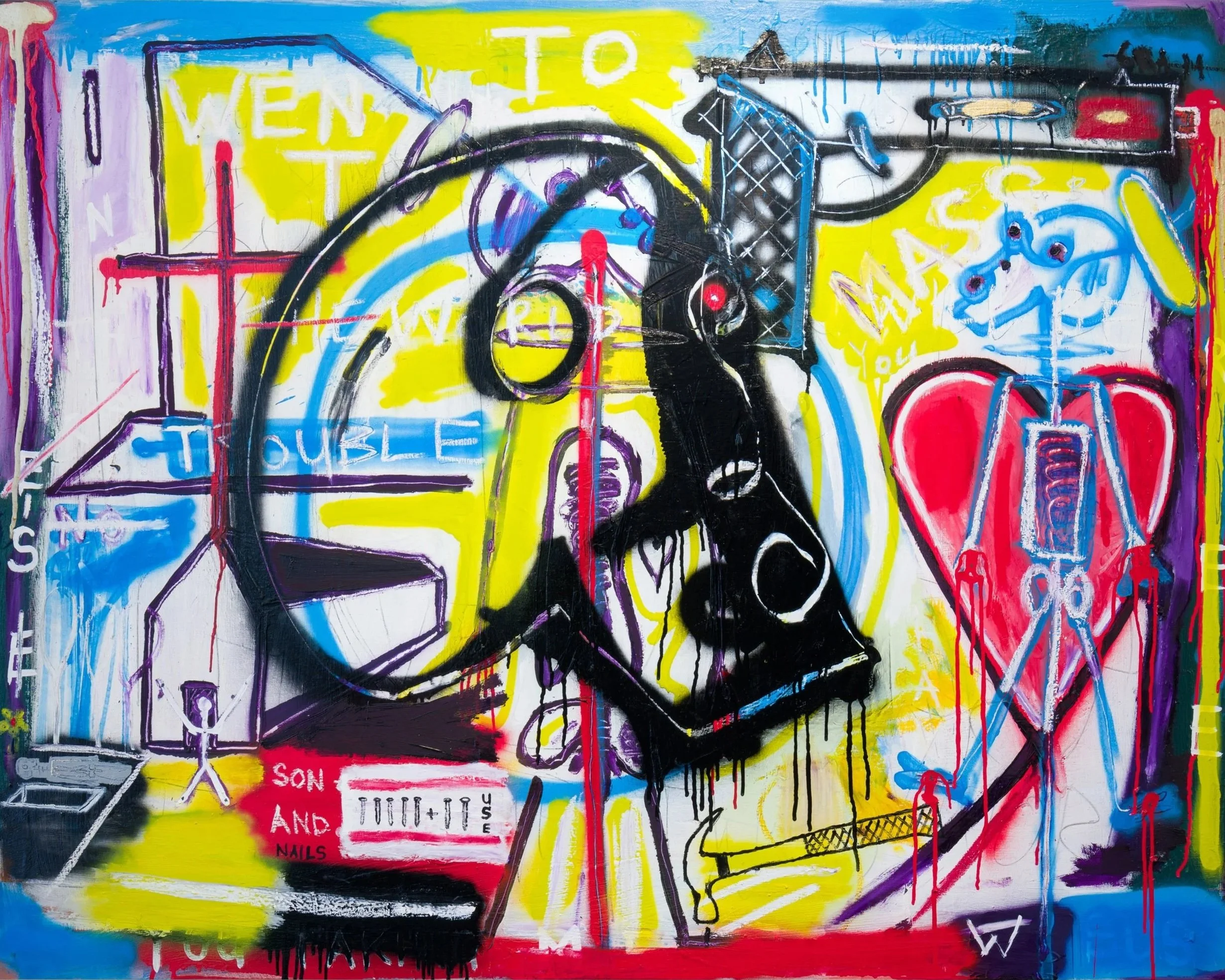 PIGSY mixed media contemporary painting