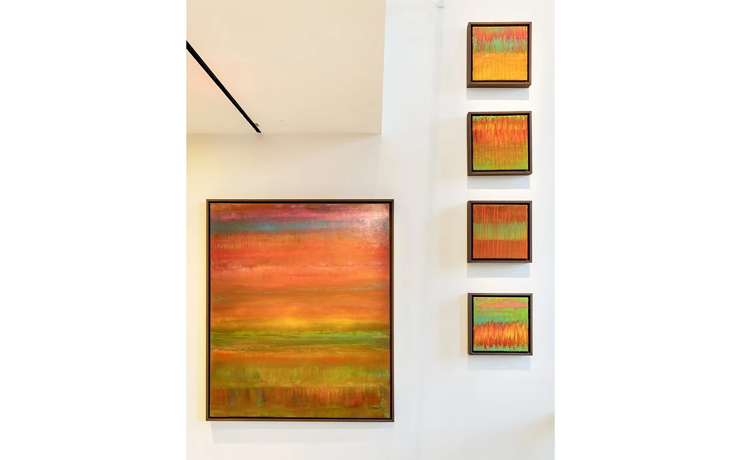 Paul Hughes abstract green painting with textured layered surface and subtle tonal variation, exploring depth, light and material