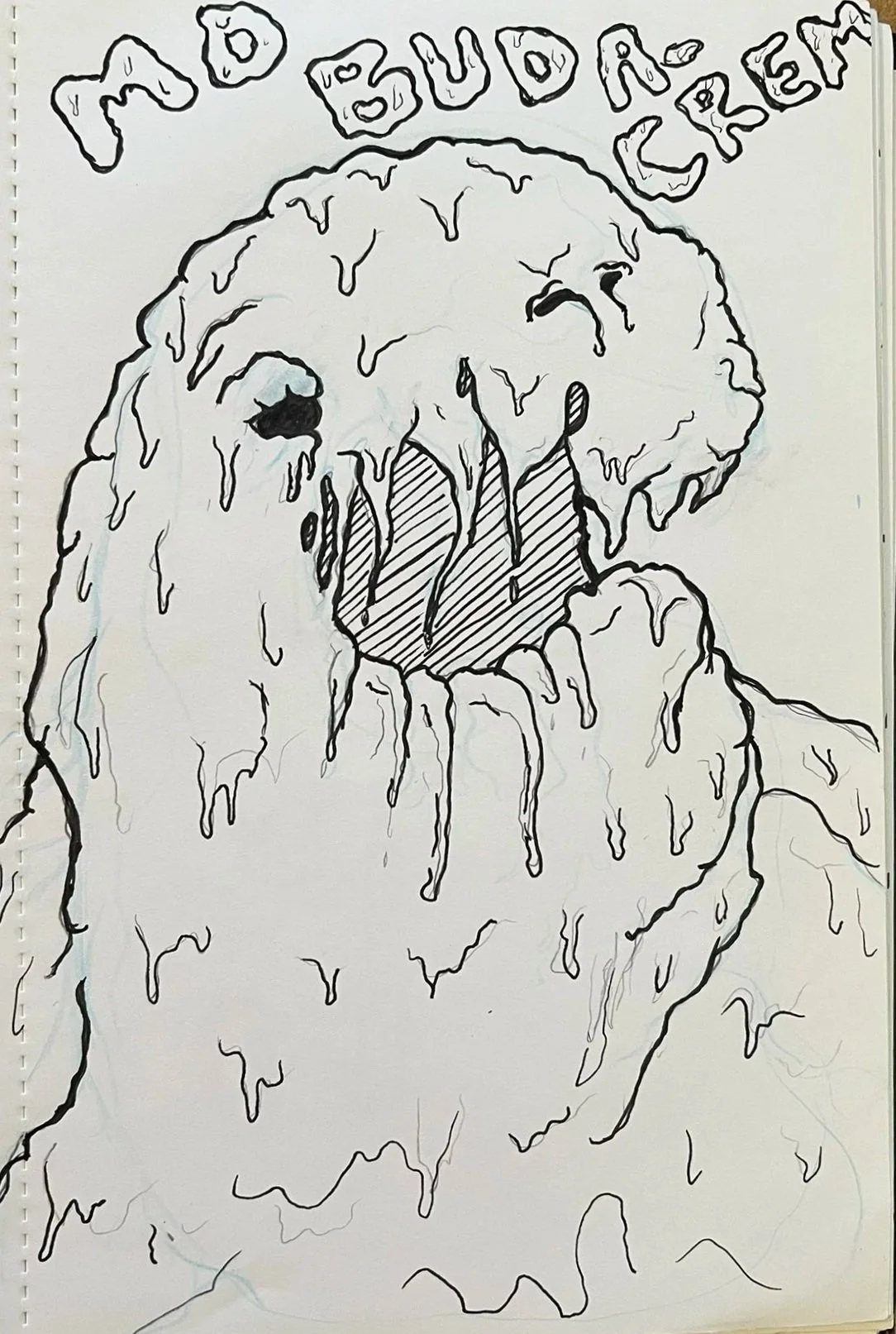 Buttercream Monster, ink