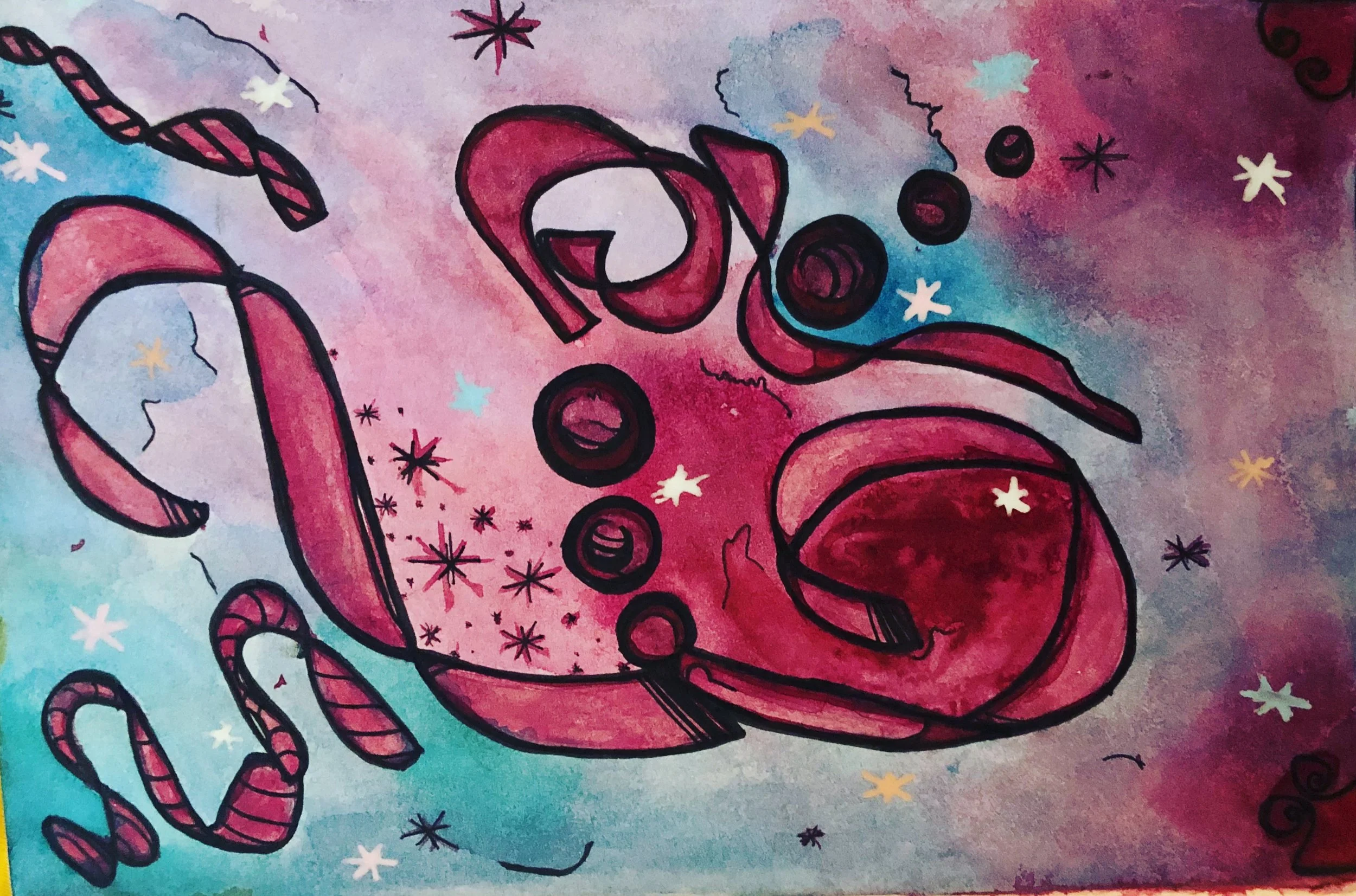 Flow With It,
Ink and gel pen
2021