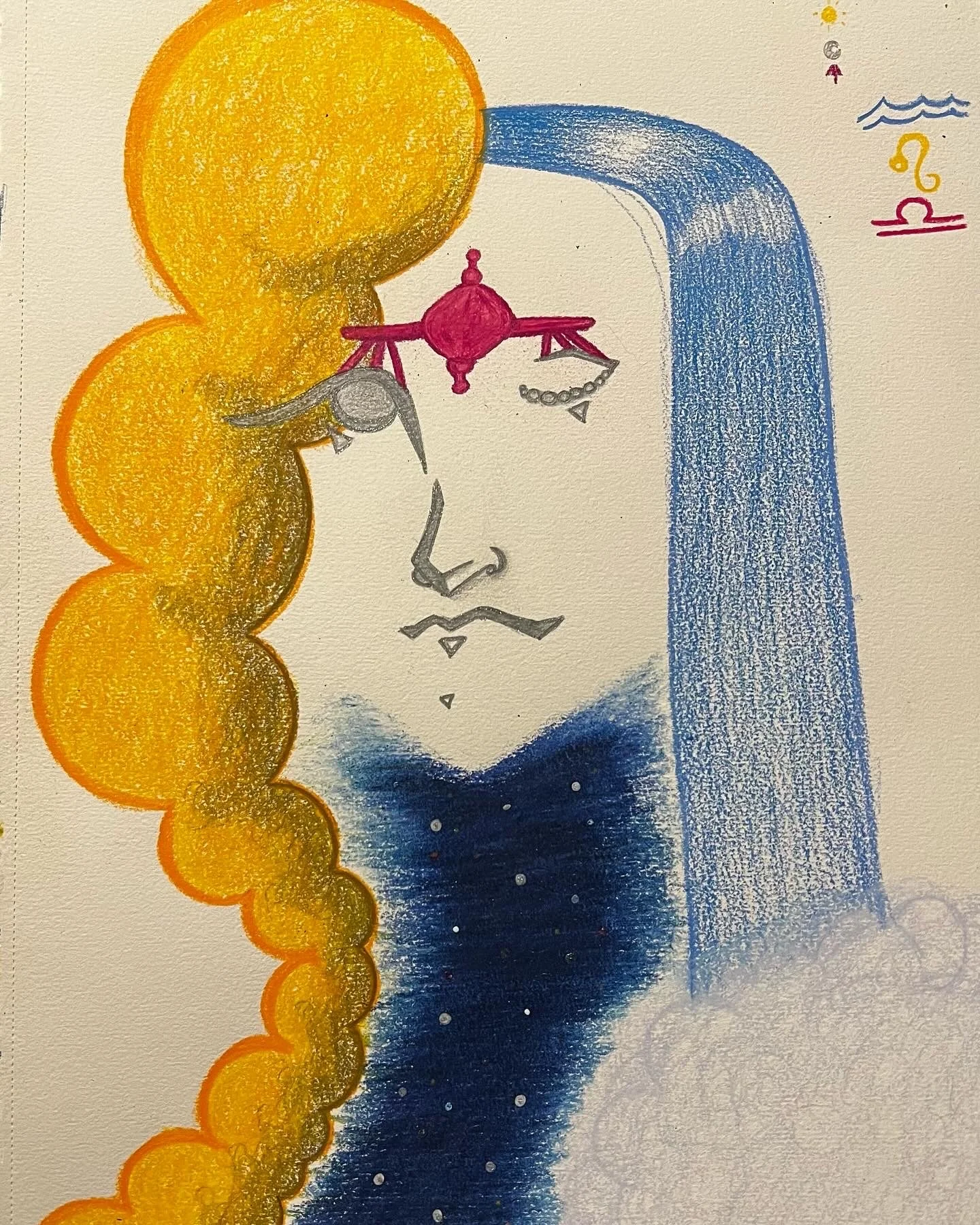Big Three, colored pencil