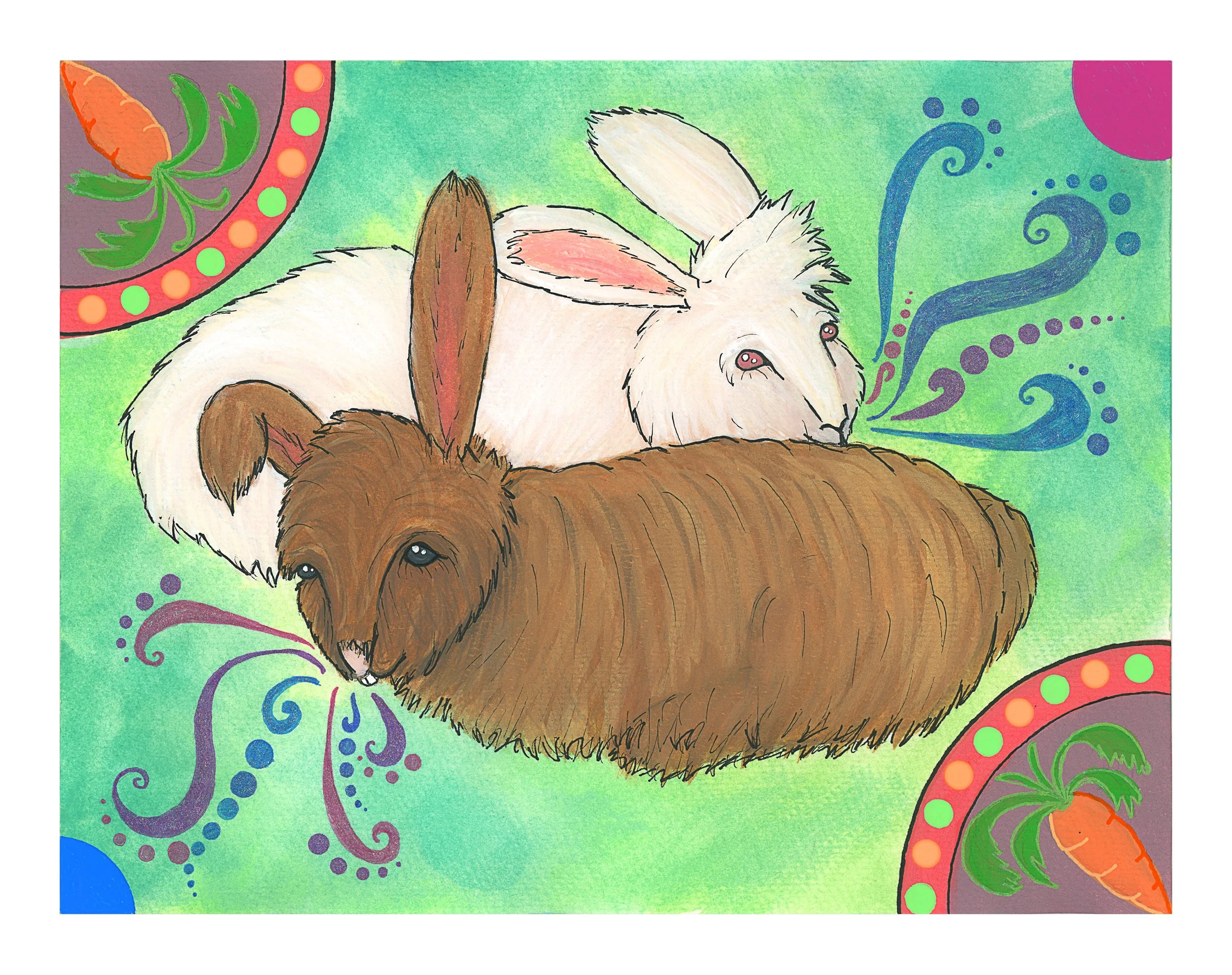 Bunnies (commision), mix media
