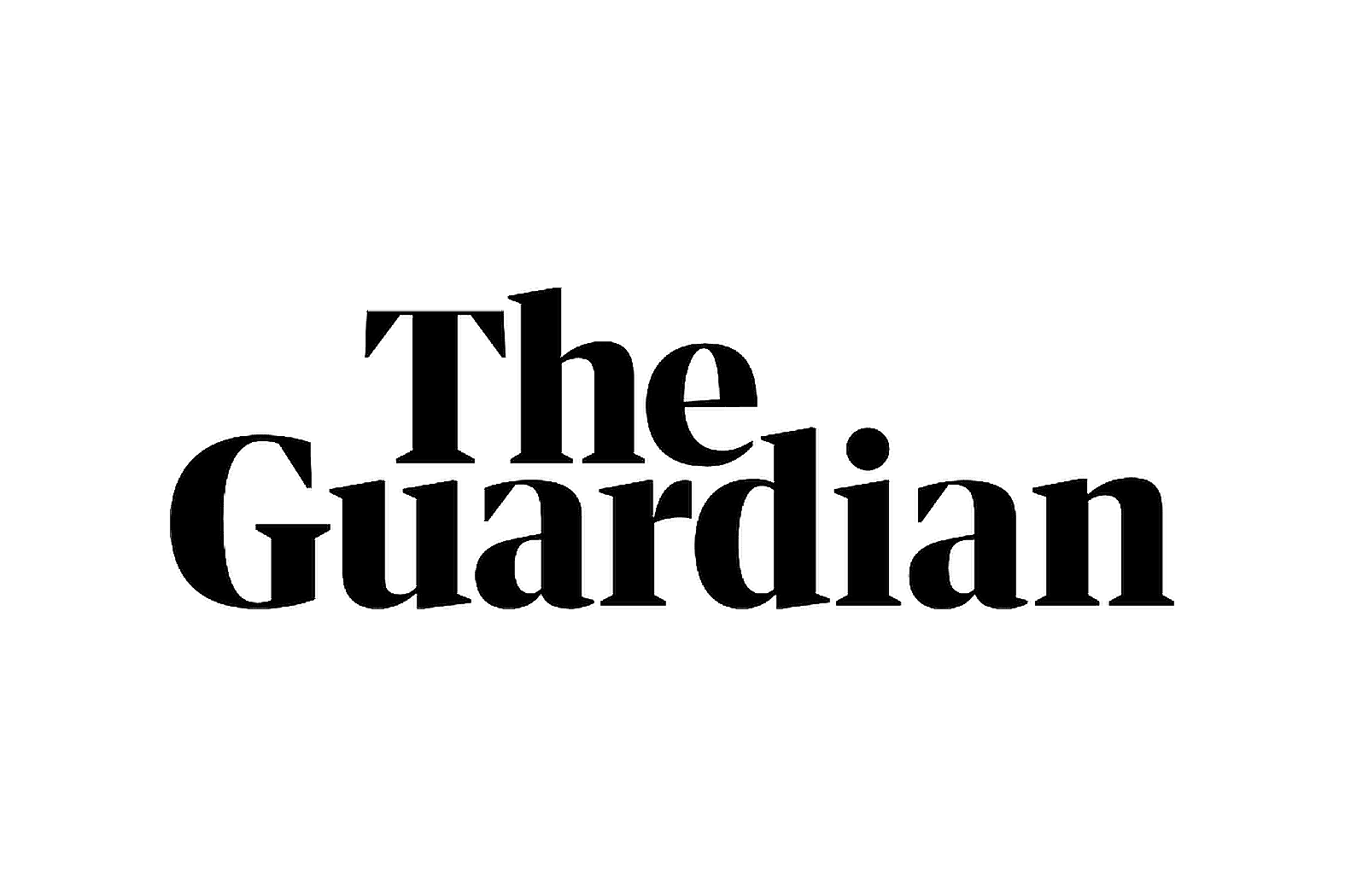 Title logo of 'The Guardian' newspaper with black text on a white background.