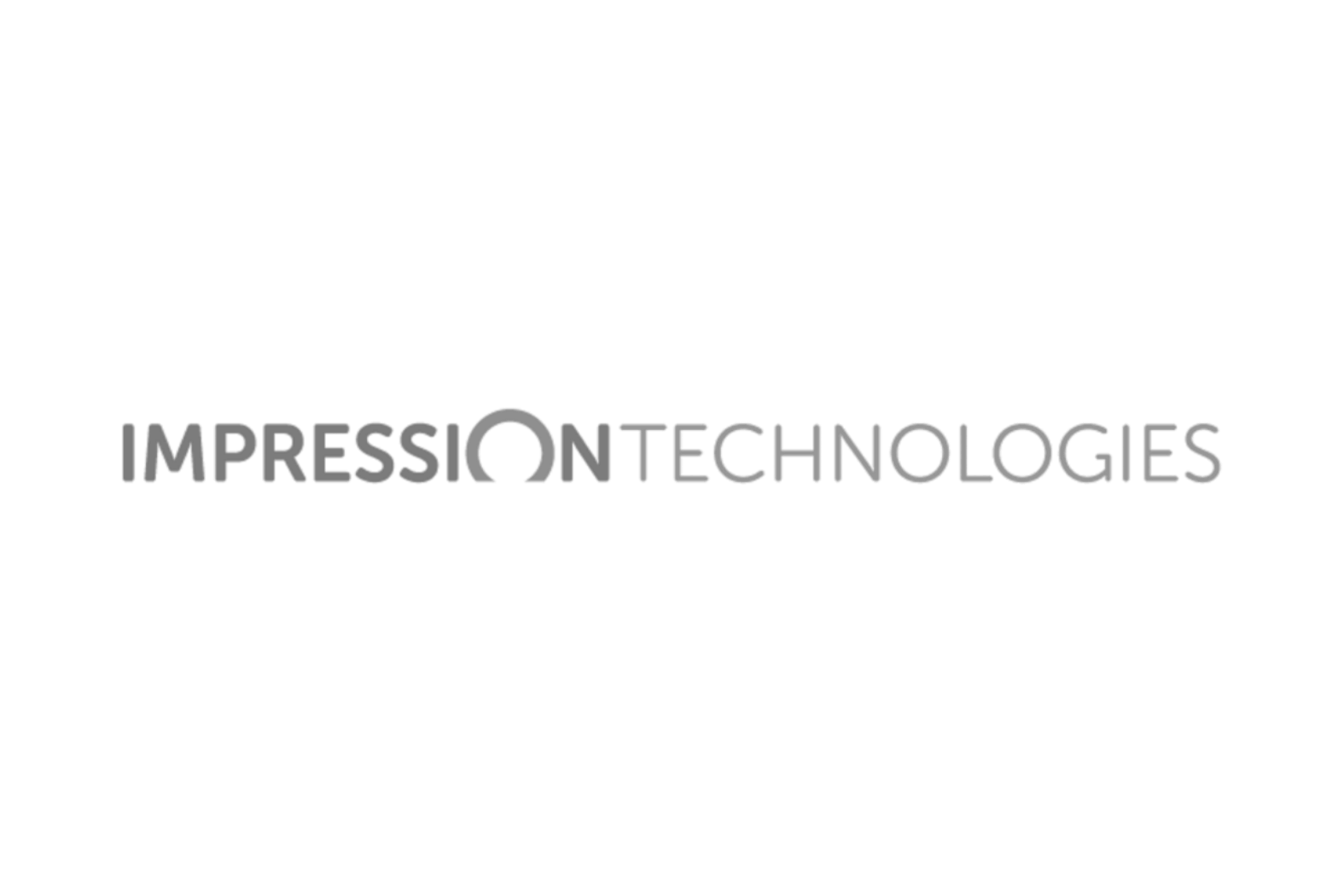 The image displays the logo of 'Impression Technologies' with stylized text 'IMPRESSION TECHNOLOGIES' in gray, set against a black background.