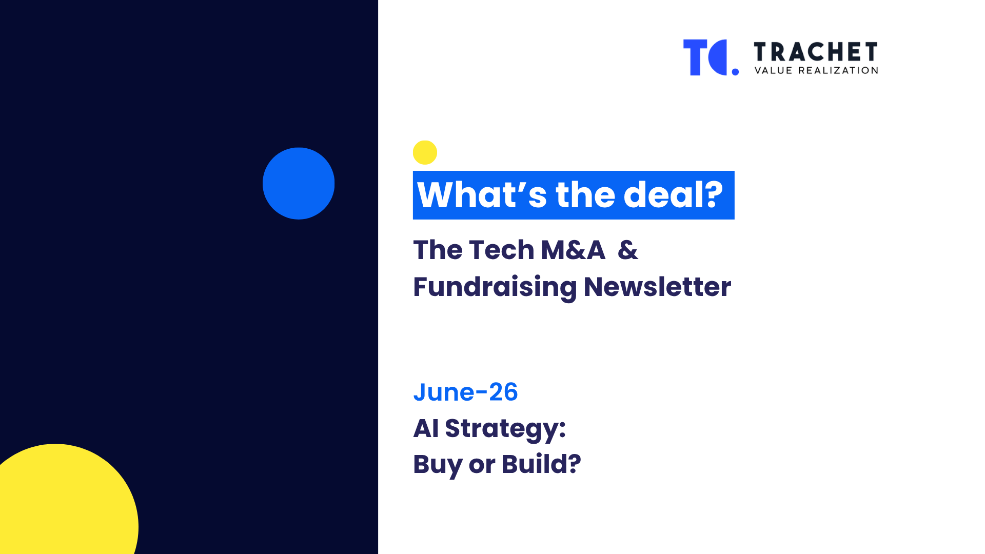 What's the deal? The Tech M&amp;A &amp; Fundraising Newsletter - AI Strategy: Buy or Build?