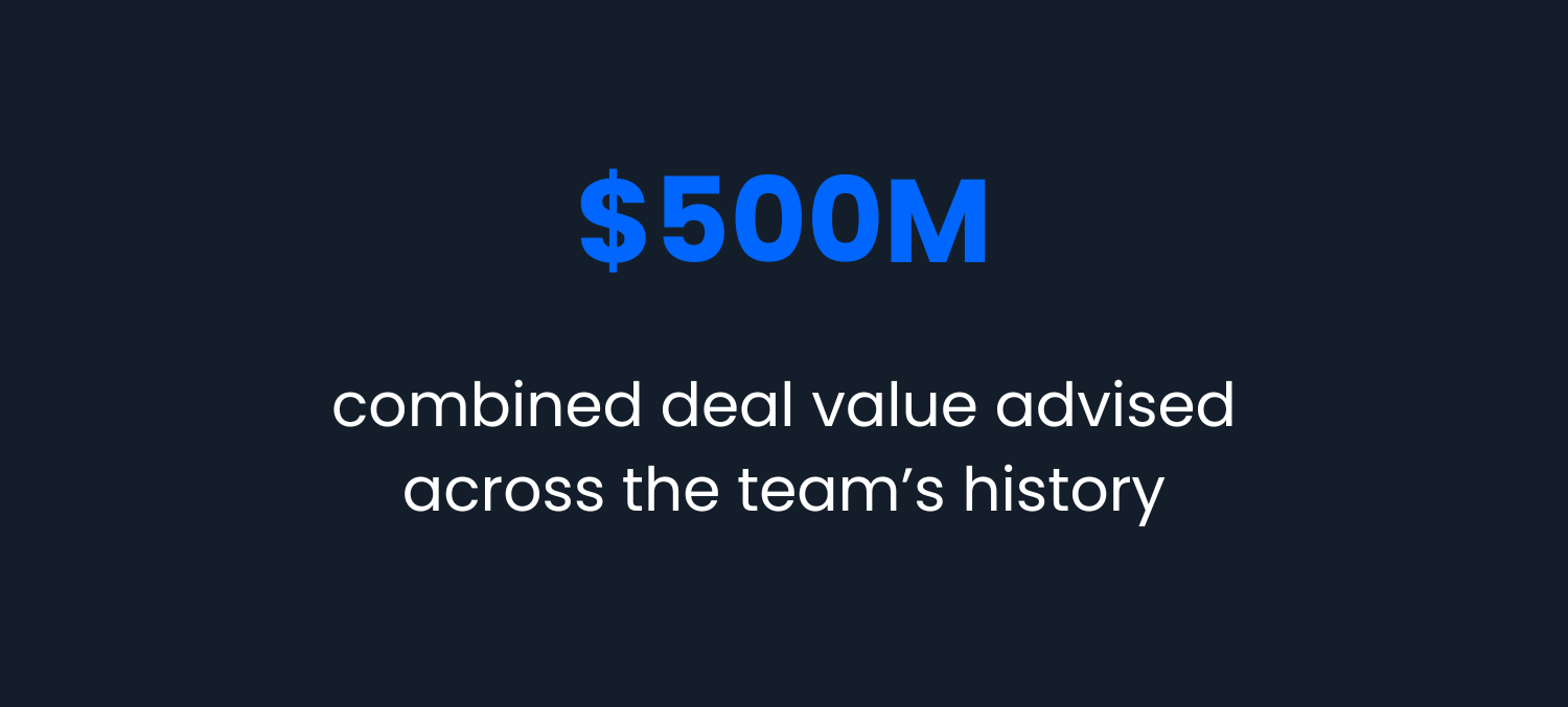 $500m combined deal value advised across the team's history