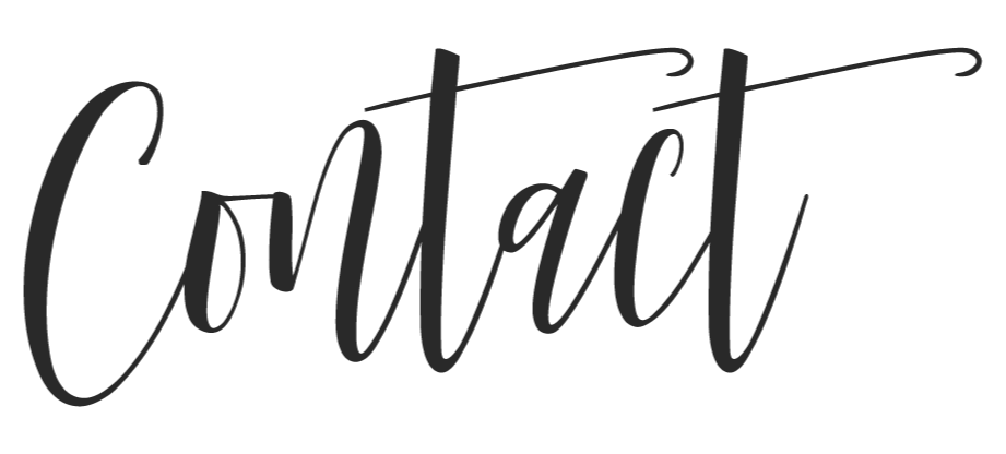 The word 'Contact' written in elegant black cursive script.