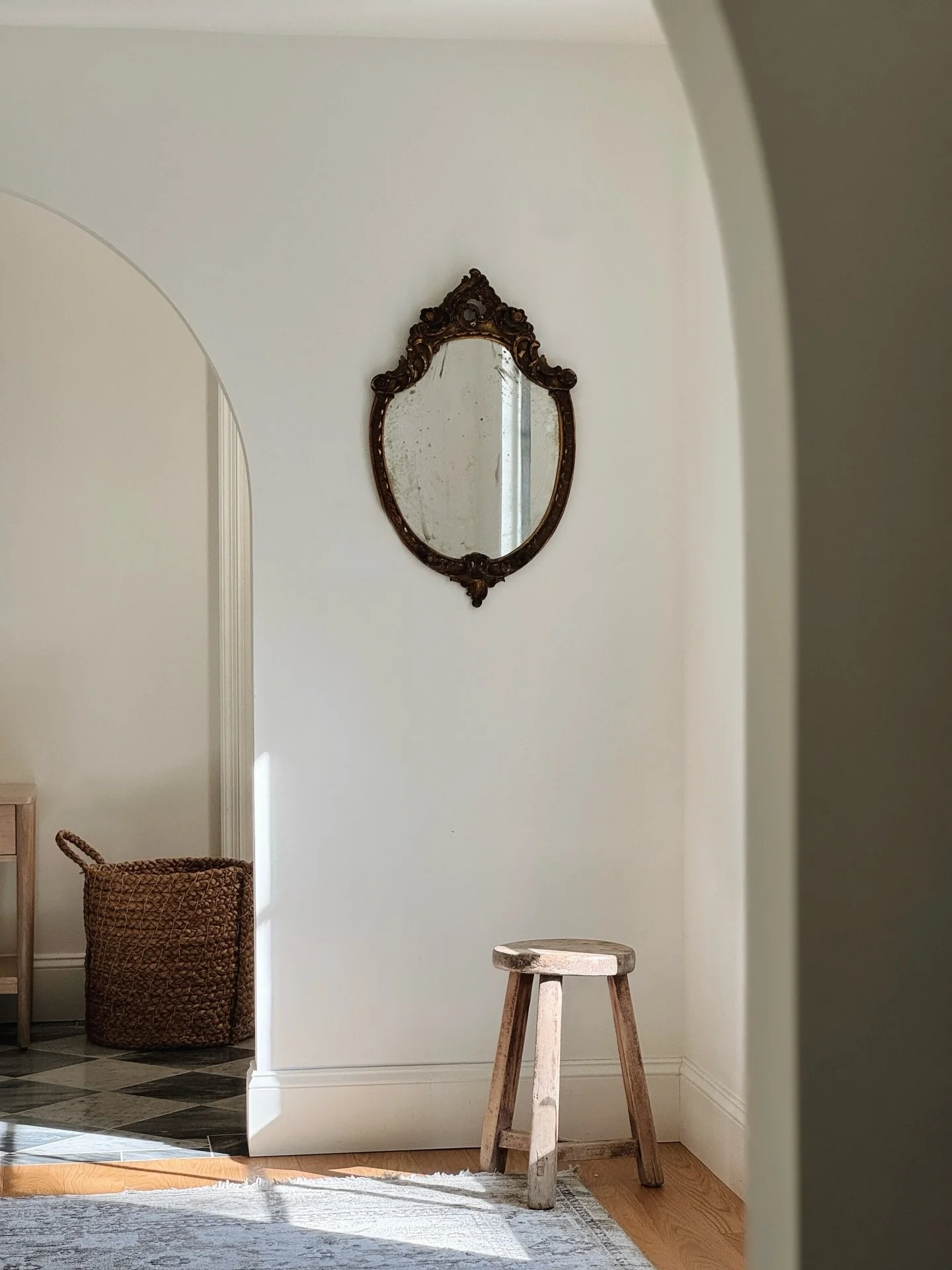A beautiful piece just waiting for its spot in our bedroom. This antique french mirror from @eksterantiques barn sale just had to come home with me. Swipe to see more of her European finds.