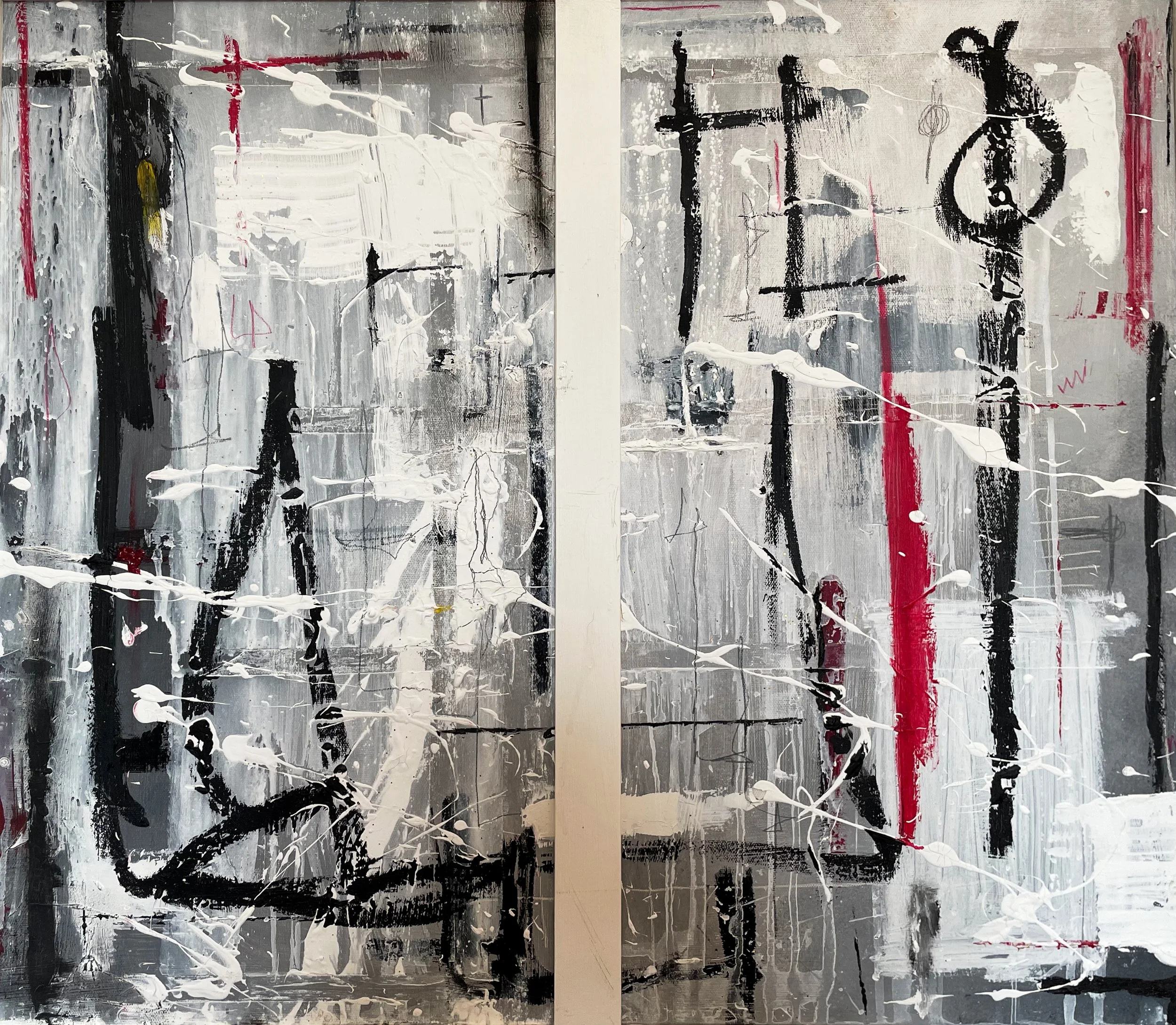Gemini | Oil, Emulsion, and Pen on Canvas