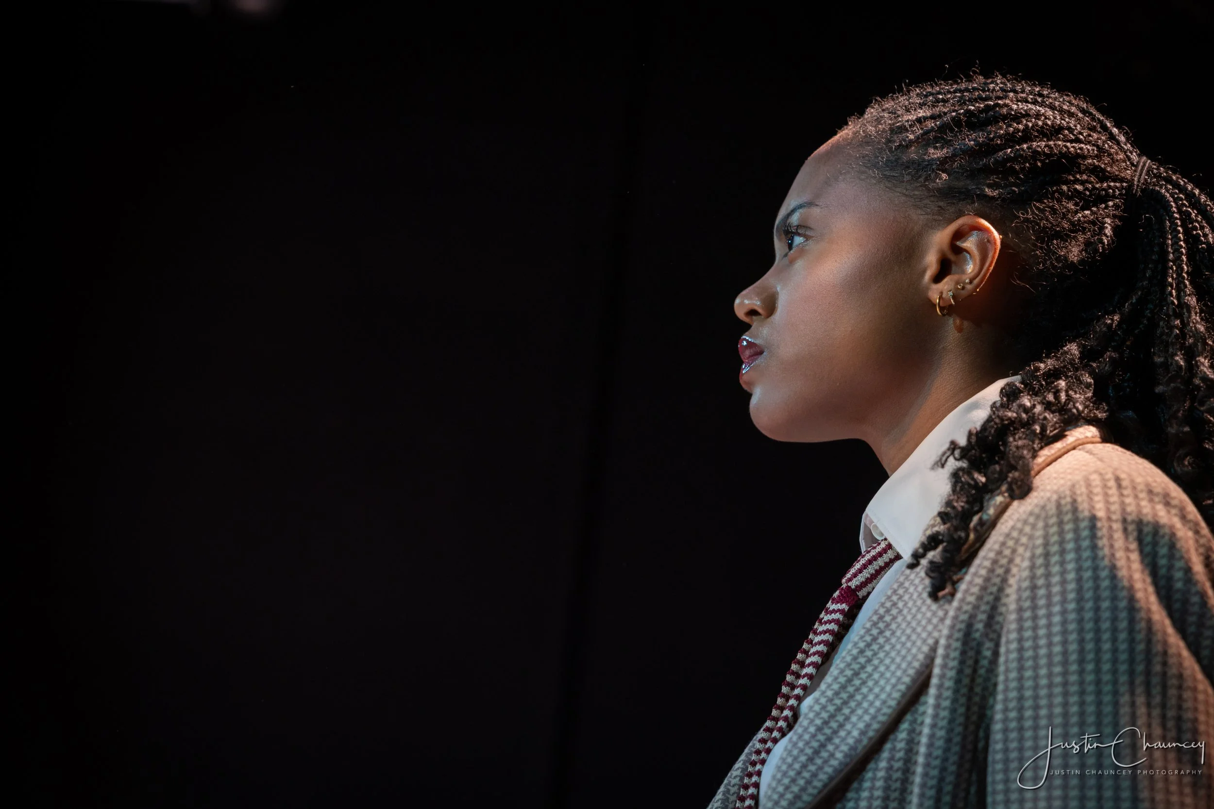 Tia Irby in Hamlet as Horatio 