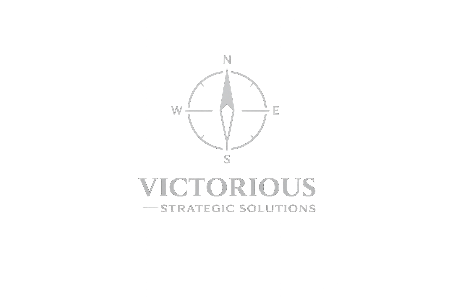 A logo featuring a compass with North at the top, and the words 'Victorious Strategic Solutions' underneath.
