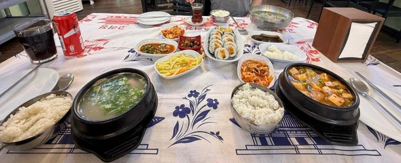 Korean dinner in Turkey, very authentic and same quality as actual food from Korea