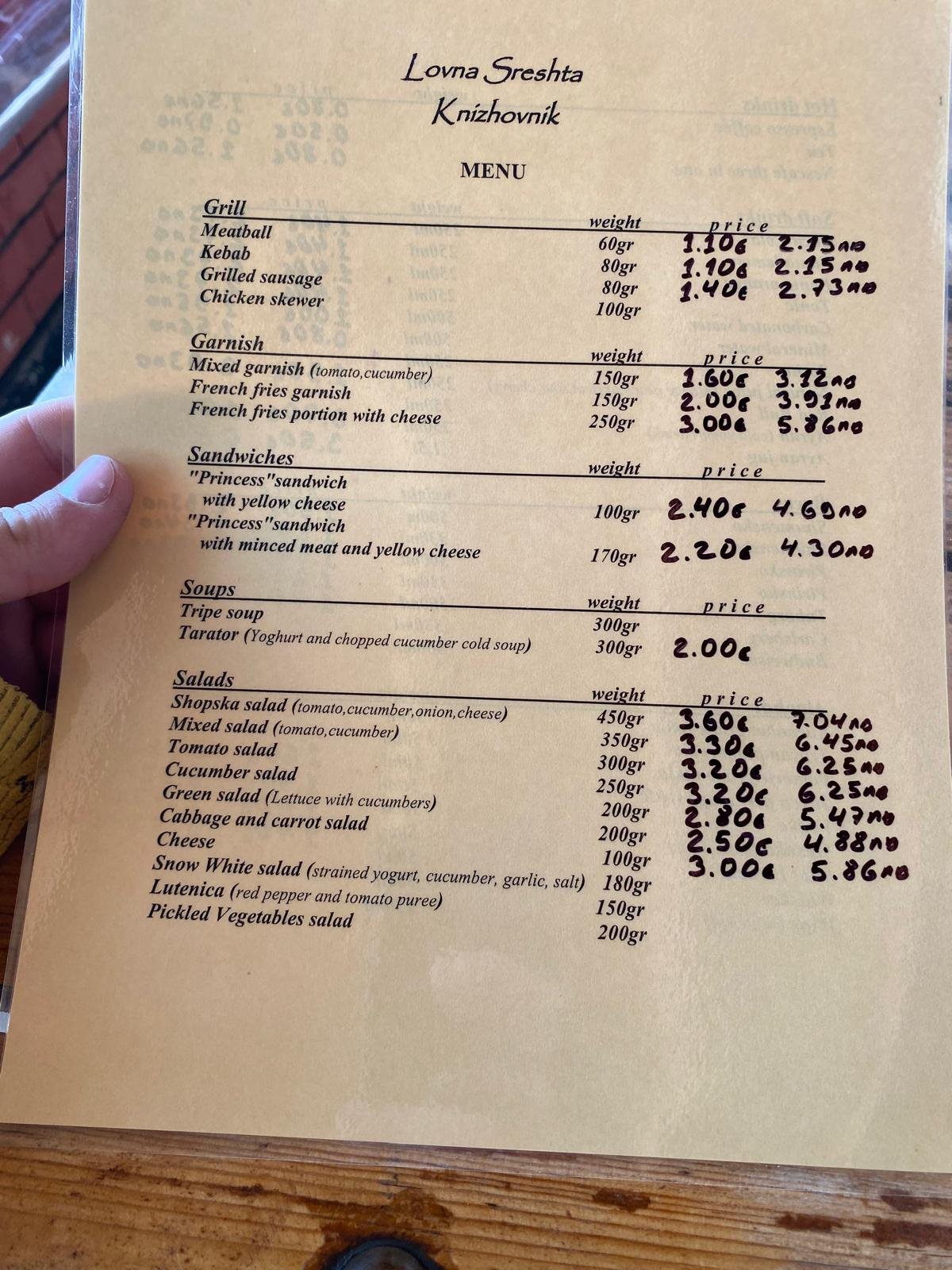 Nice prices!  1 euro kebabs -not available on Uber Eats ;0