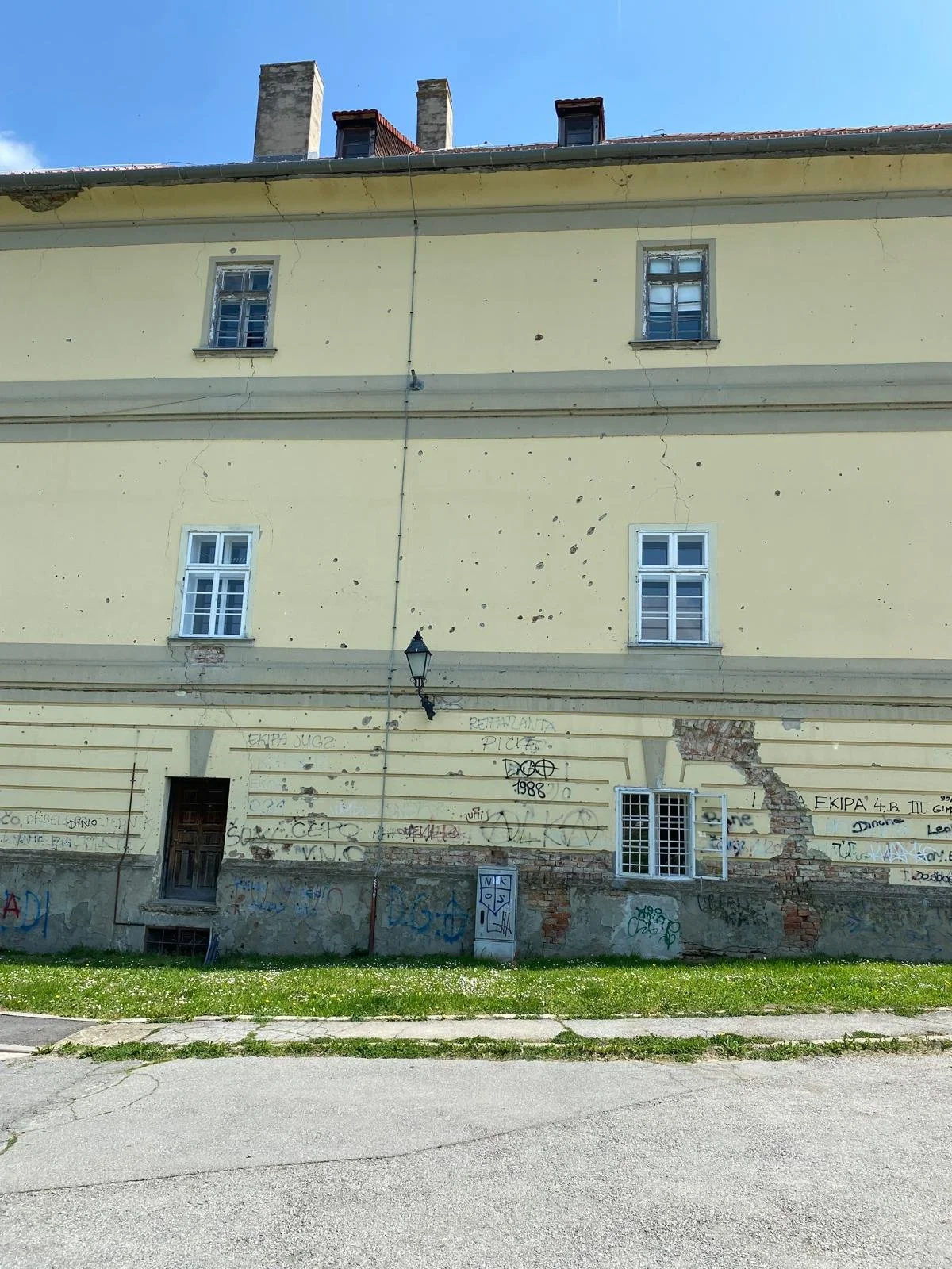 Serbian photos (the next handful w/o captions apply to this note).  Bullet holes are from Serbian invasion in the 1990s after Croatia declared independence to Yugoslavia alongside Slovenia because they were pulling higher weight economically than oth