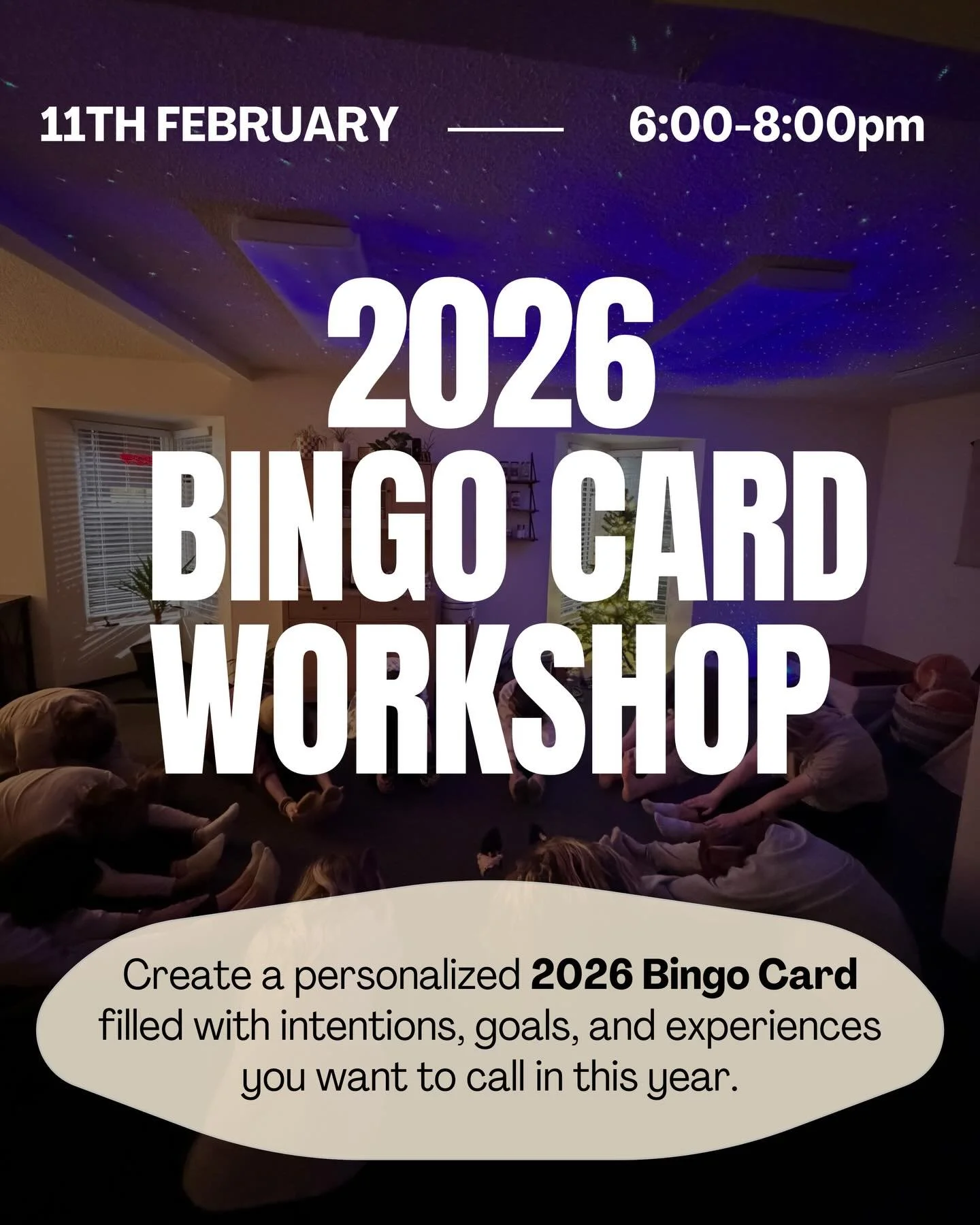 Swap the vision board for something more playful!
Create a personalized 2026 Bingo Card filled with intentions, goals, and experiences you want to call in this year ✨

🗓 Feb 11, 2026
⏰ 6&ndash;8 PM
📍 15 E Central Ave, 2nd Floor, Spokane
💲 $15

Inc