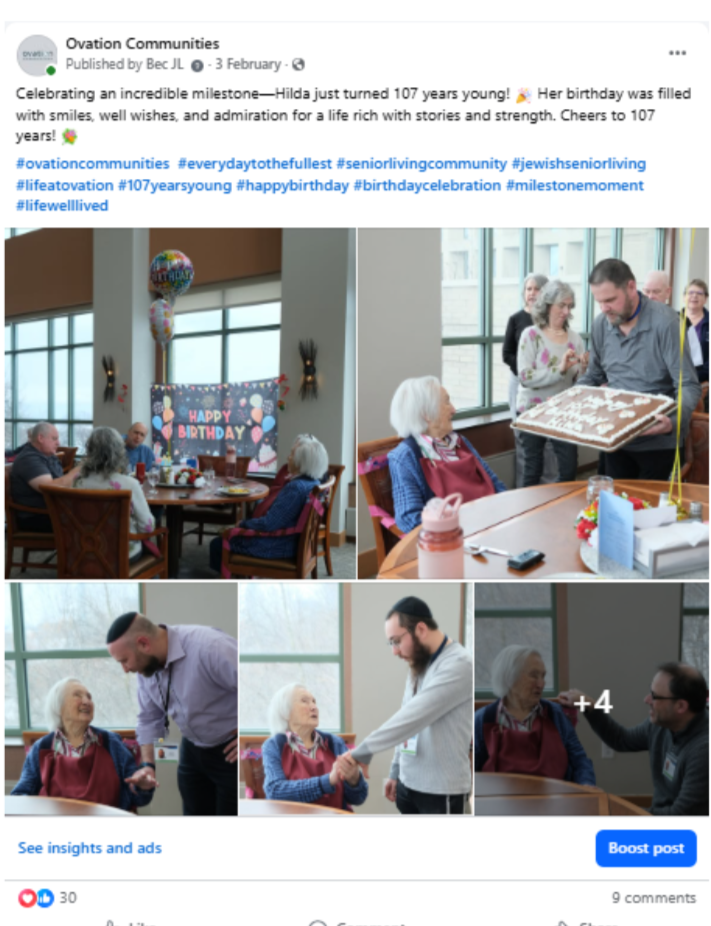 Celebrating a resident's 107th birthday