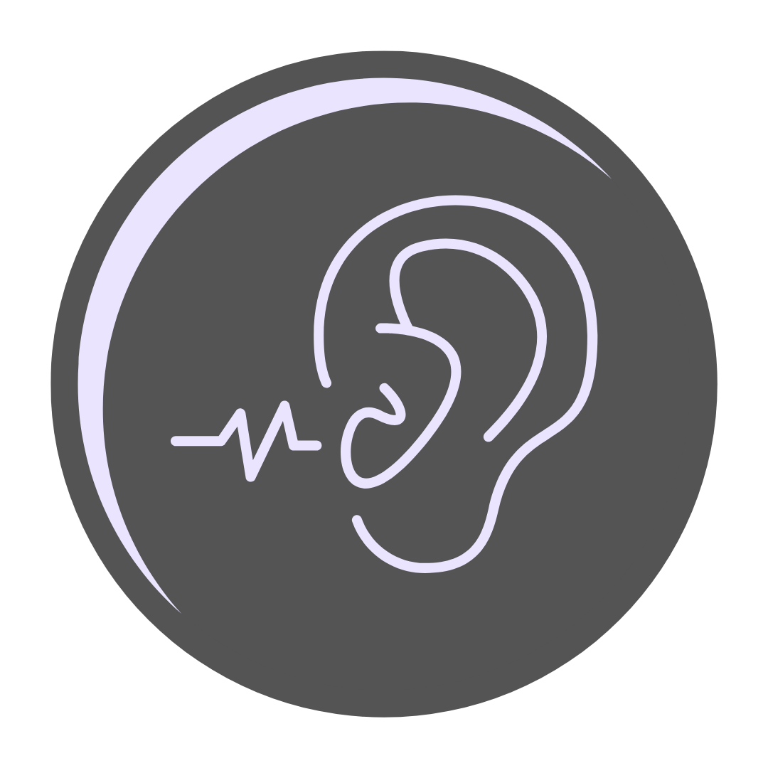 Neon sign depicting an ear, an ear health or hearing aid concept with a heartbeat line.