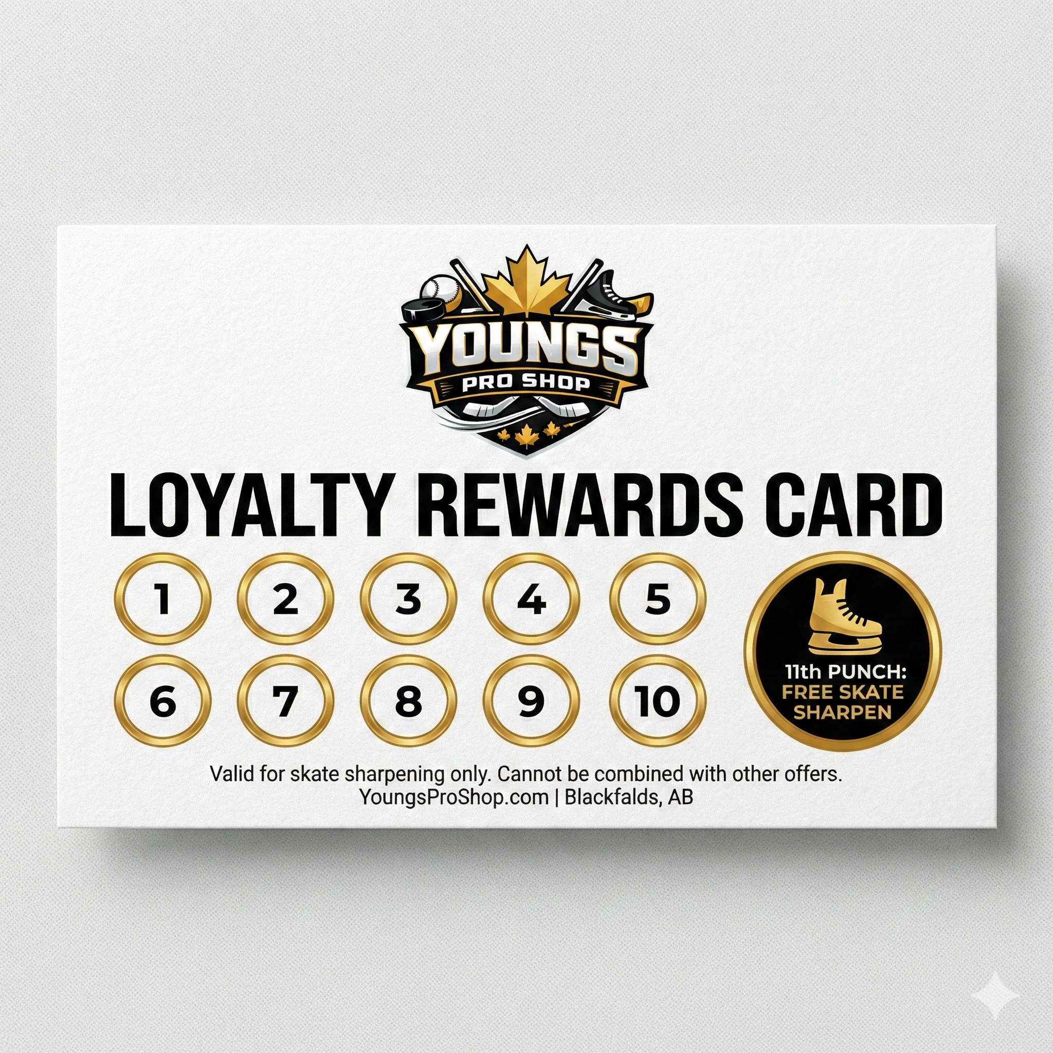 Traditional Skate Sharpening Punch Card