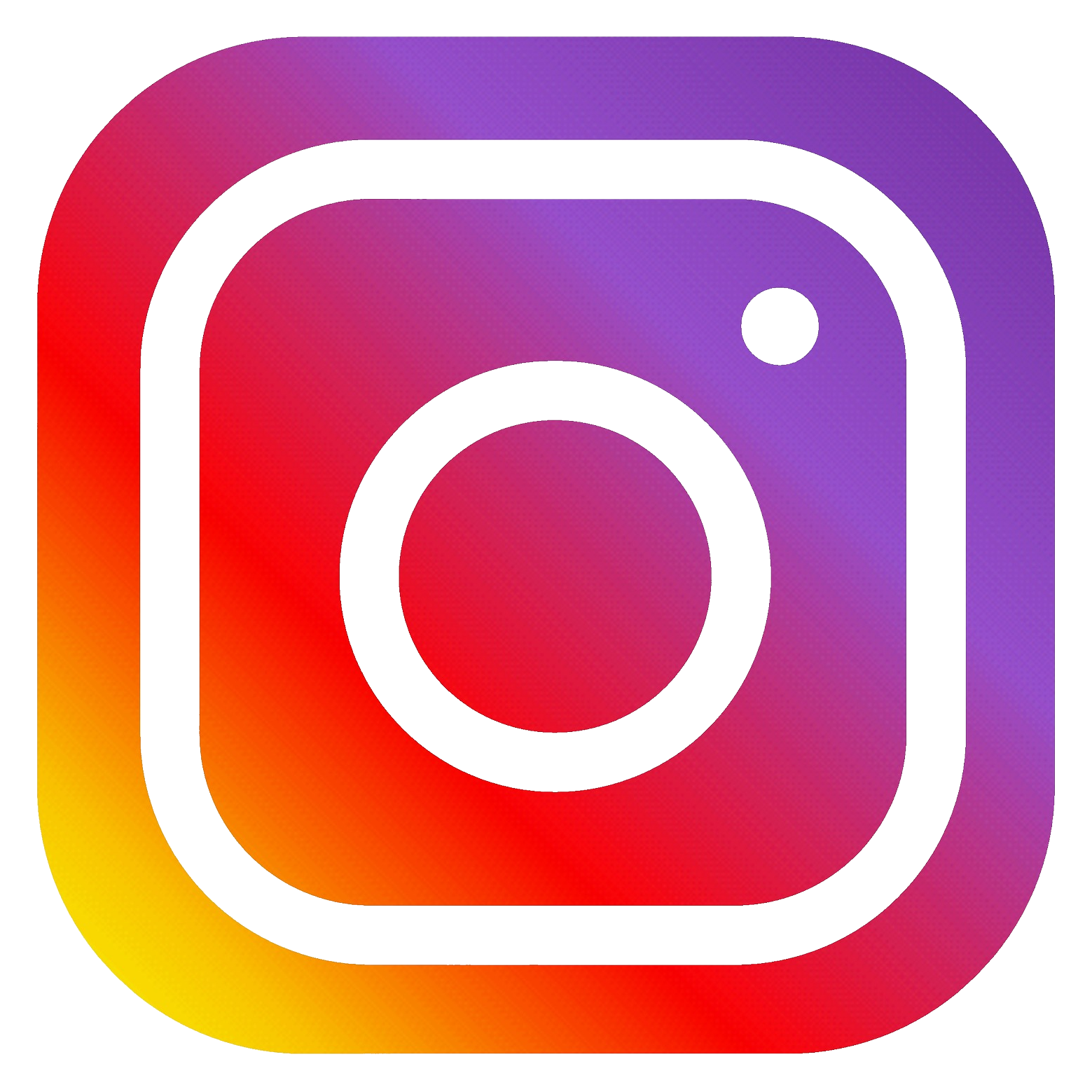 Instagram logo with a gradient background of rainbow colors and a white outline of a camera.