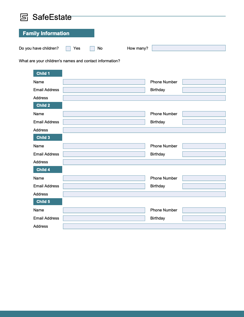 Family Information Form