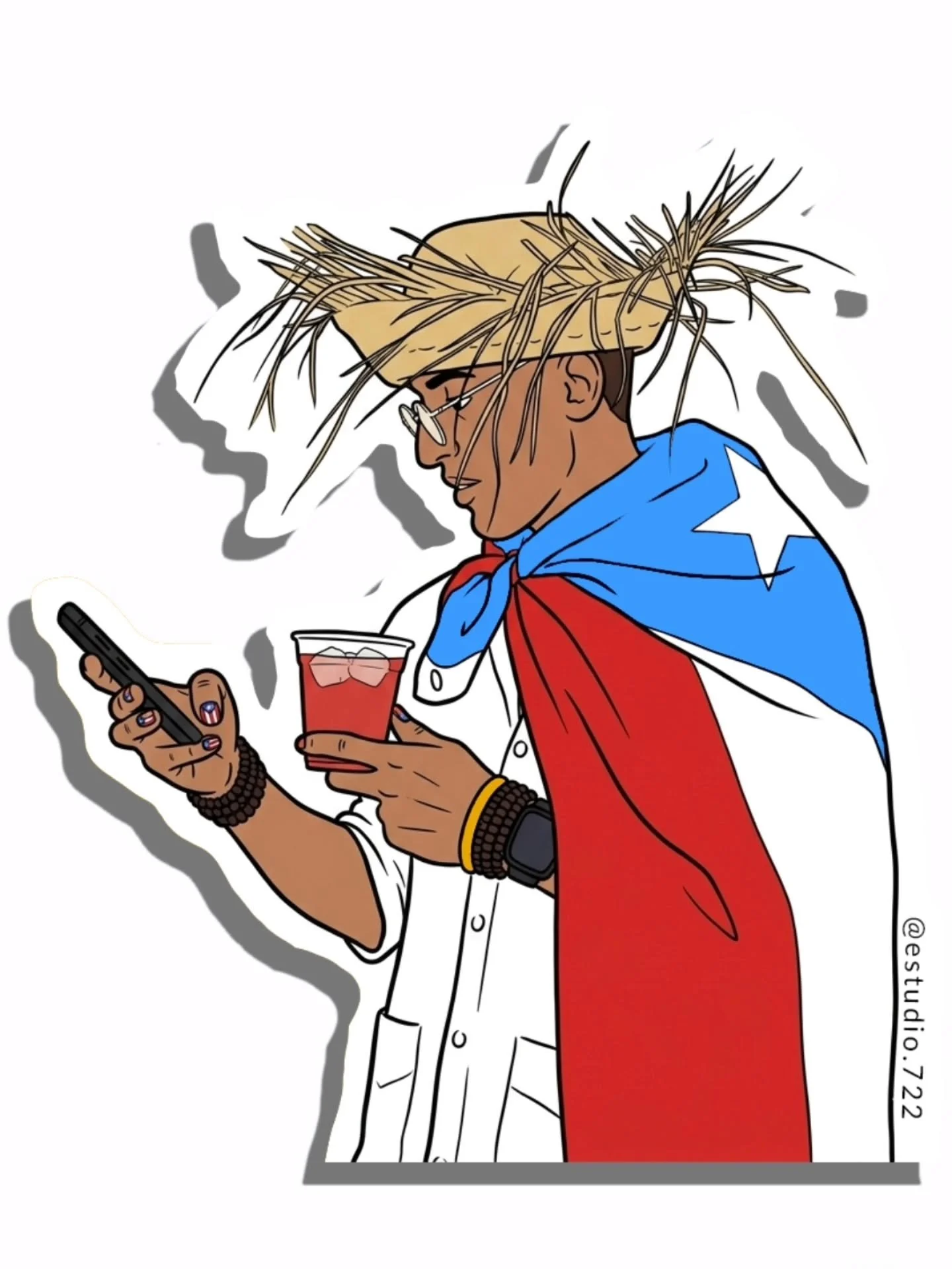 Primer sticker!! 🔥
(So&ntilde;ando e inventando.)

Llevo a&ntilde;os d&aacute;ndole a esta idea en mi cabeza para expandir el uso del trabajo que hago como fot&oacute;grafa, buscando c&oacute;mo pensar el imaginario boricua - el trillado y el cotidi