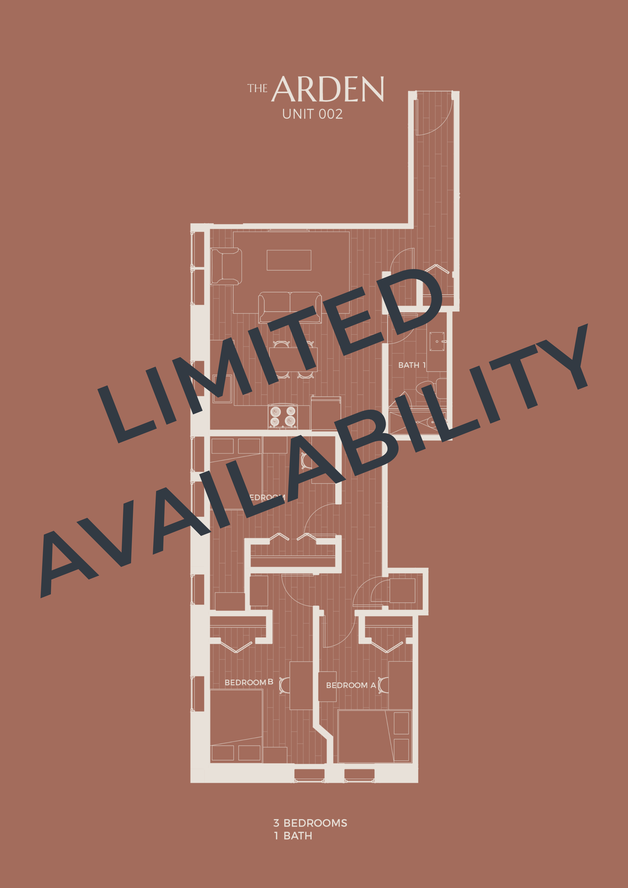 3 Bedroom x 1 Bath
$1,499 - $1,749/month installment
(pricing is per bedroom)