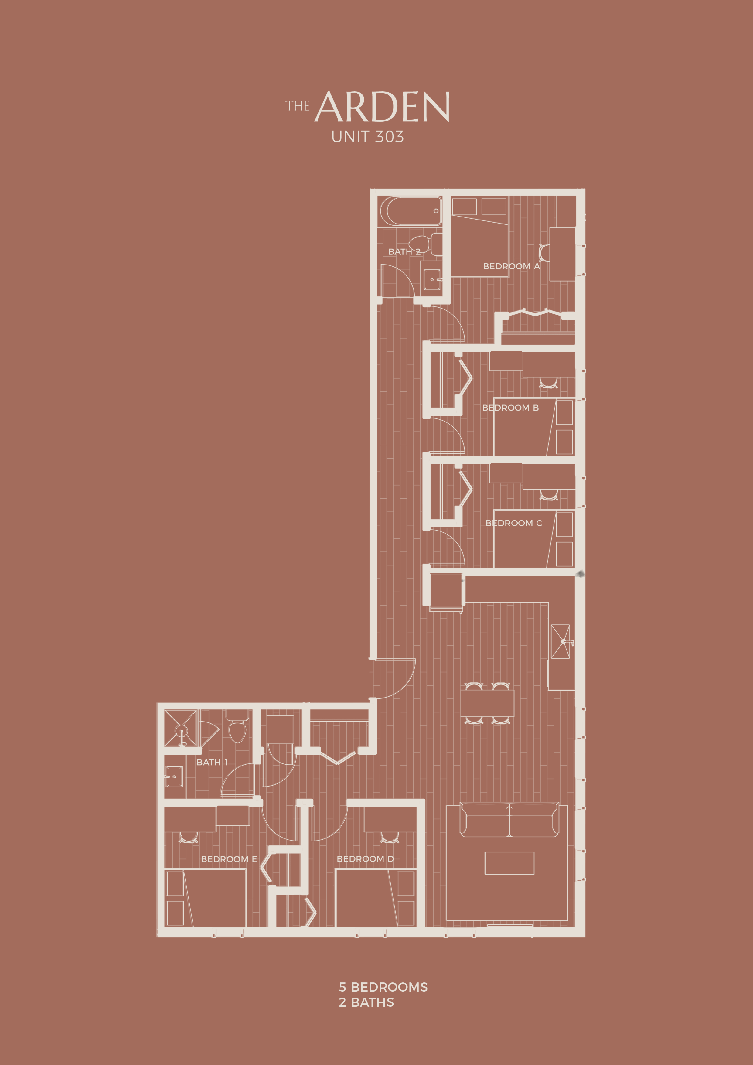 5 Bedroom x 2 Bath
$1349 - $1549/month installment
*Pricing is per bedroom