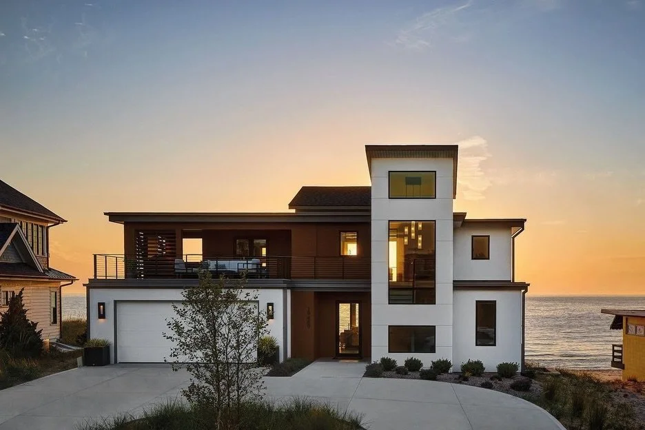 Each home starts with a sketch, but this one ends with a sunset.

North Point&rsquo;s owners came to us with modest square footage in mind but big expectations for how they&rsquo;d live in it. The result is a compact, contemporary home on Lake Michig