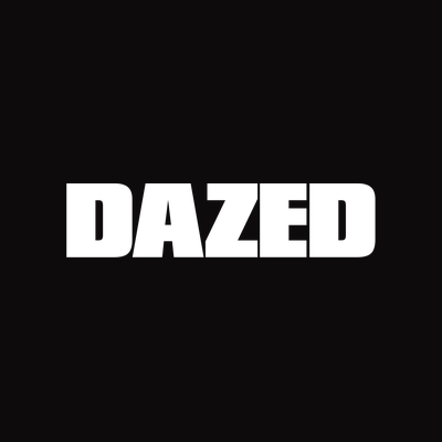 The word "DAZED" in bold white letters on a black background.