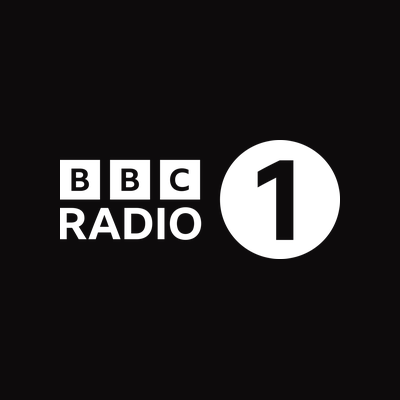BBC Radio 1 logo on a black background with white text and symbols.