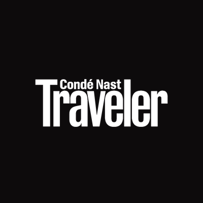 Condé Nast Traveler logo in white text on a black background.