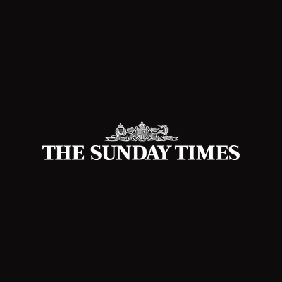 The Sunday Times logo on a black background.