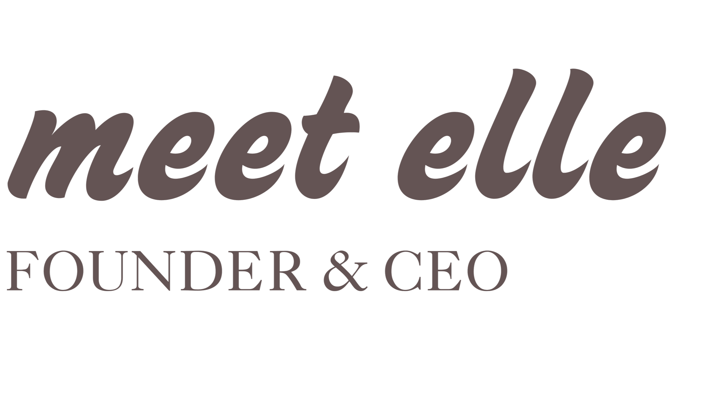 Logo for meet ellie, founded and CEO.
