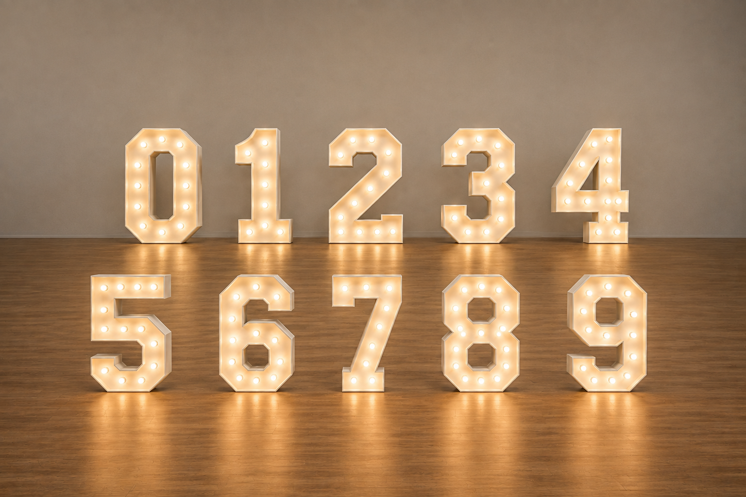 4 ft White Marquee Numbers 0-9