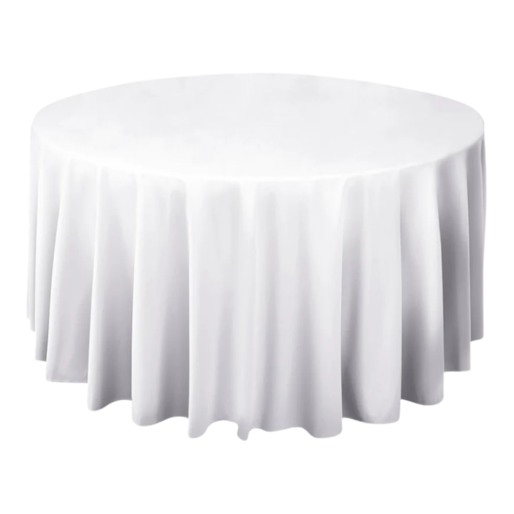120 inch white round tablecloth rental in  Atlanta GAfor wedding receptions and events