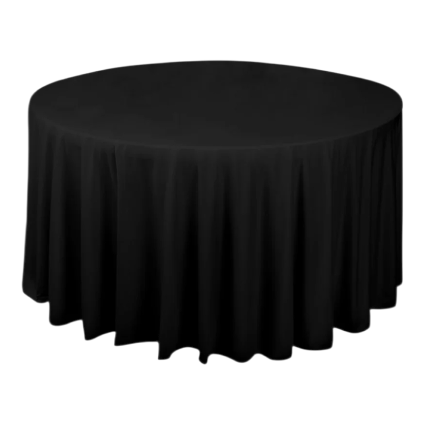 120 inch black round tablecloth rental in Atlanta GA for formal events and banquets
